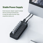 ORICO CT2U3-10AB-WH 10 In 1 Plastic Stripes Multi-Port USB HUB with Individual Switches,, CT2U3-10AB-BK UK Plug, CT2U3-10AB-WH UK Plug, CT2U3-10AB-BK EU Plug, CT2U3-10AB-WH EU Plug, CT2U3-10AB-BK AU Plug, CT2U3-10AB-WH AU Plug