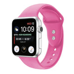 Double Nail Silicone Replacement Strap Watchband For Apple Watch Series, 7 45mm / 6 & SE & 5 & 4 44mm / 3 & 2 & 1 42mm, 7 41mm / 6 & SE & 5 & 4 40mm / 3 & 2 & 1 38mm