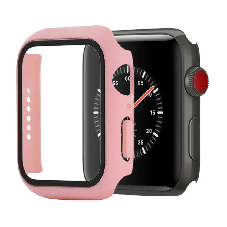 Shockproof PC+Tempered Glass Protective Case with Packed Carton For Apple Watch 44mm(Orange), For Apple Watch Series 6 / 5 / 4 / Watch SE 40mm, For Apple Watch Series 3 & 2 & 1 38mm