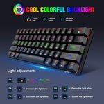 HXSJ L800 61 Keys Bluetooth 5.0 / 2.4G Wireless / Type-C Wired Three Modes Blue Shaft Mechanical Keyboard