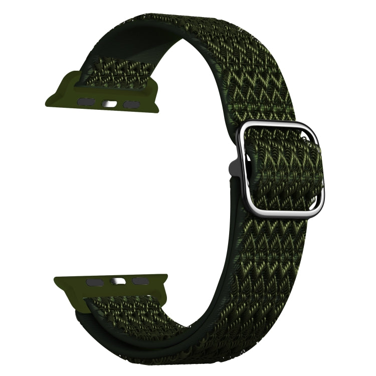 Adjustable Rhombic Texture Elastic Replacement Strap Watchband For Apple Watch Series, 7 45mm / 6 & SE & 5 & 4 44mm / 3 & 2 & 1 42mm, 7 41mm / 6 & SE & 5 & 4 40mm / 3 & 2 & 1 38mm