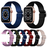 Adjustable Rhombic Texture Elastic Replacement Strap Watchband For Apple Watch Series, 7 45mm / 6 & SE & 5 & 4 44mm / 3 & 2 & 1 42mm, 7 41mm / 6 & SE & 5 & 4 40mm / 3 & 2 & 1 38mm