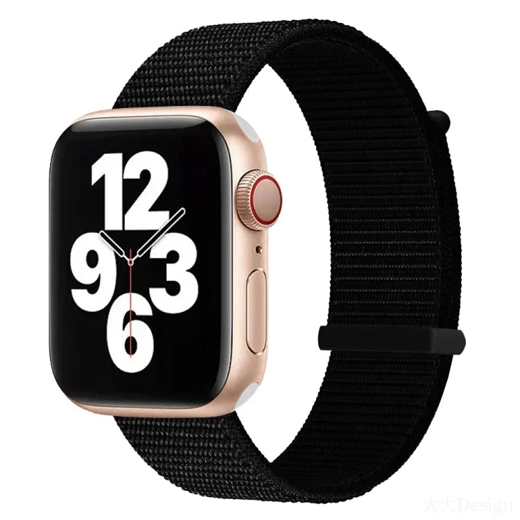 Hook and Loop Fastener Dual Section Replacement Watchband For Apple Watch Series, 7 41mm / 6&SE&5&4 40mm / 3&2&1 38mm, 7 45mm / 6&SE&5&4 44mm / 3&2&1 42mm