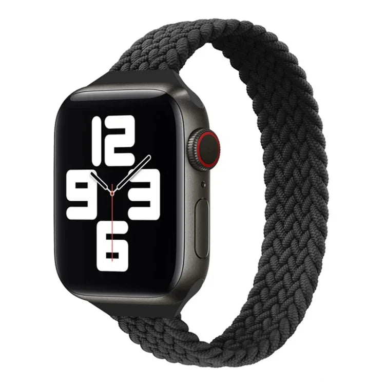 Small Waist Single Loop Nylon Braid Replacement Watchband For Apple Watch Series, XS 130mm, XS 135mm, 7 41mm / 6&SE&5&4 40mm / 3&2&1 38mm
