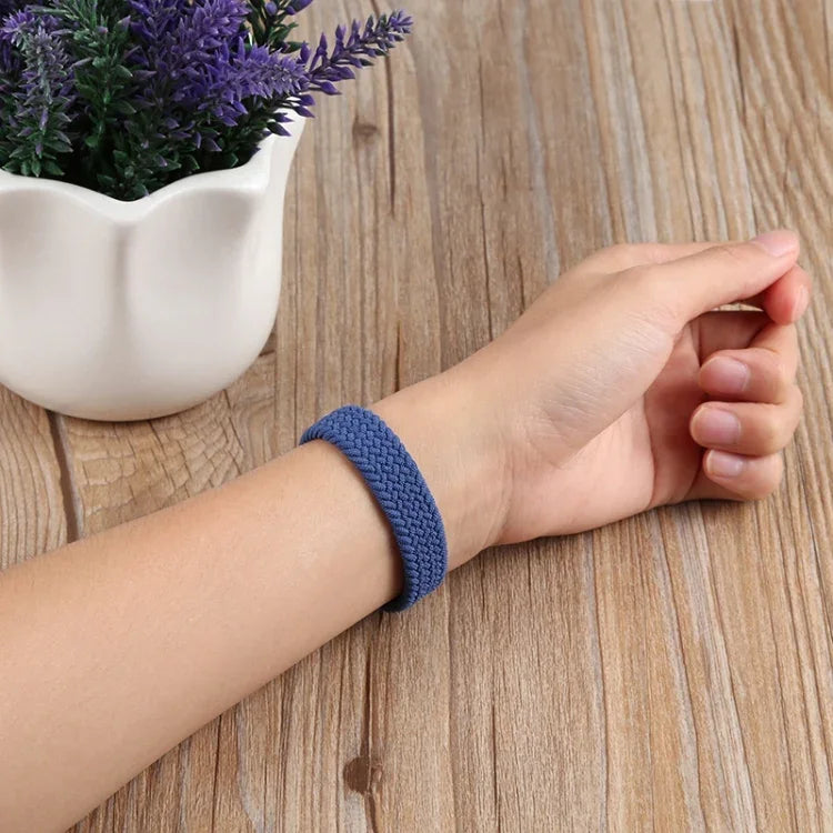 Small Waist Single Loop Nylon Braid Replacement Watchband For Apple Watch Series 7 45mm / 6&SE&5&4 44mm / 3&2&1 42mm, S 145mm, M 155mm, L 165mm