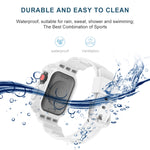 Glacier Transparent TPU Integrated Replacement Strap Watchband, For Apple Watch Series 7 41mm, For Apple Watch Series 7 45mm