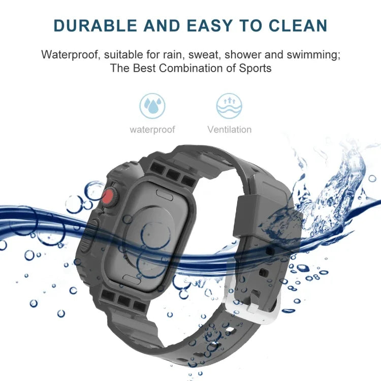 Glacier Transparent TPU Integrated Replacement Strap Watchband, For Apple Watch Series 7 45mm, For Apple Watch Series 7 41mm