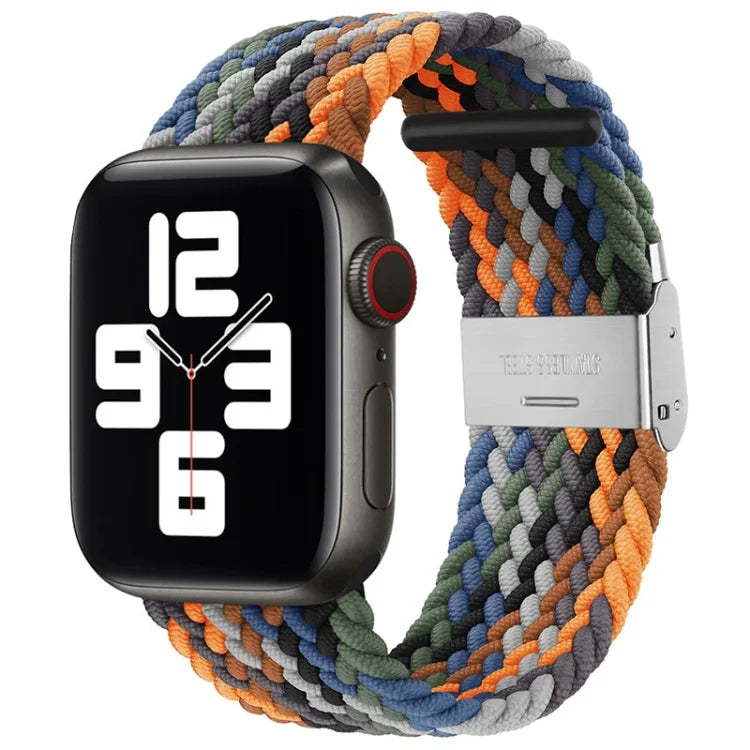 Nylon Braid One Buckle Replacement Watchband For Apple Watch Series, 7 41mm / 6&SE&5&4 40mm / 3&2&1 38mm