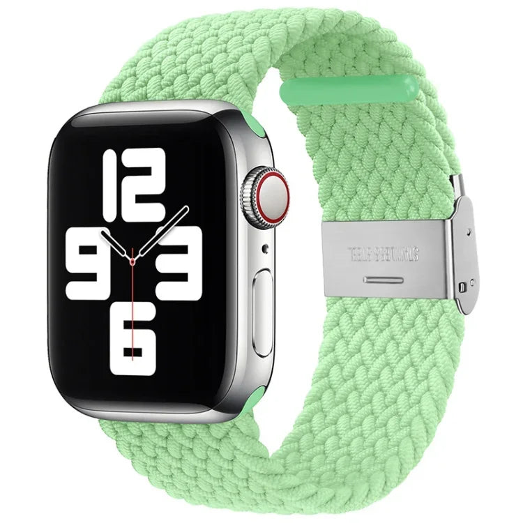 Nylon Braid One Buckle Replacement Watchband For Apple Watch Series, 7 41mm / 6&SE&5&4 40mm / 3&2&1 38mm