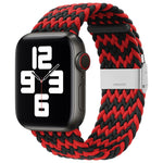 Nylon Braid One Buckle Replacement Watchband For Apple Watch Series, 7 45mm / 6&SE&5&4 44mm / 3&2&1 42mm