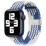 Nylon Braid One Buckle Replacement Watchband For Apple Watch Series, 7 45mm / 6&SE&5&4 44mm / 3&2&1 42mm