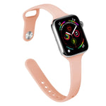 Slimming Silicone Replacement Watchband For Apple Watch Series, 7 45mm / 6&SE&5&4 44mm / 3&2&1 42mm
