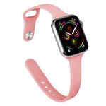 Slimming Silicone Replacement Watchband For Apple Watch Series, 7 45mm / 6&SE&5&4 44mm / 3&2&1 42mm