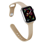 Slimming Silicone Replacement Watchband For Apple Watch Series, 7 45mm / 6&SE&5&4 44mm / 3&2&1 42mm