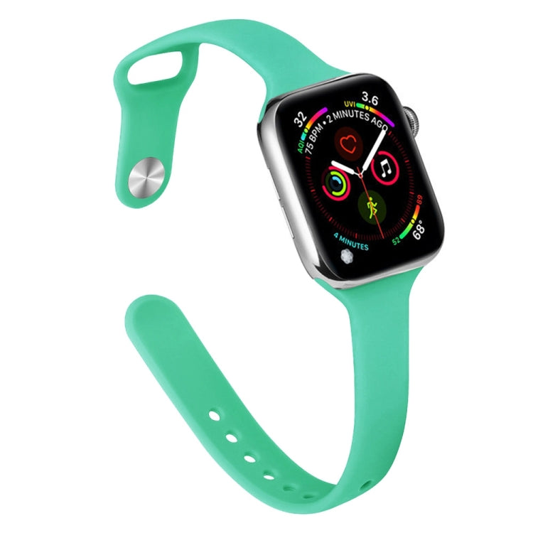 Slimming Silicone Replacement Watchband For Apple Watch Series, 7 45mm / 6&SE&5&4 44mm / 3&2&1 42mm