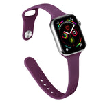 Slimming Silicone Replacement Watchband For Apple Watch Series, 7 41mm / 6&SE&5&4 40mm / 3&2&1 38mm