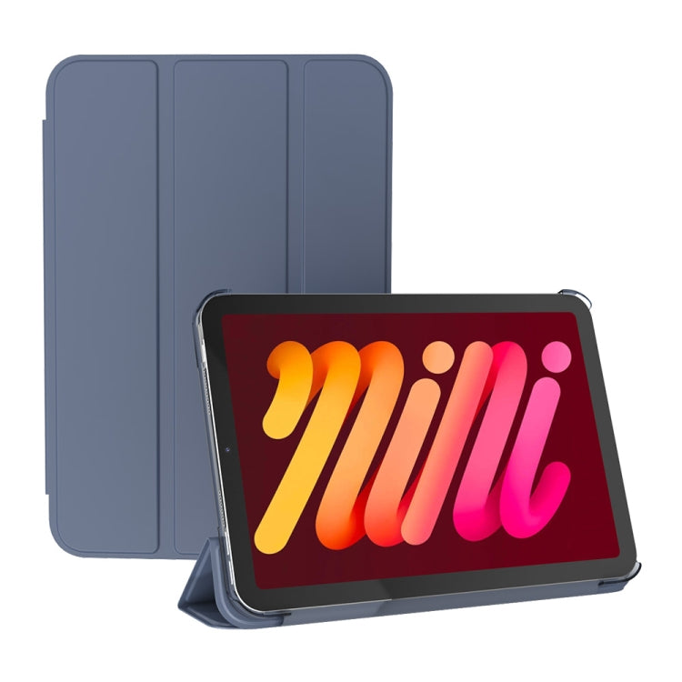 Double-sided Matte Translucent PC Tablet Leather Case with 3-folding Holder & Sleep / Wake-up Function, For iPad mini 2024 / mini 6