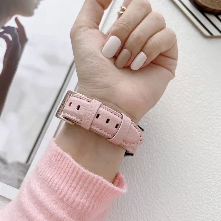 Lychee Texture Leather Strap Watchband, For Samsung Galaxy Watch4 40mm / 44mm