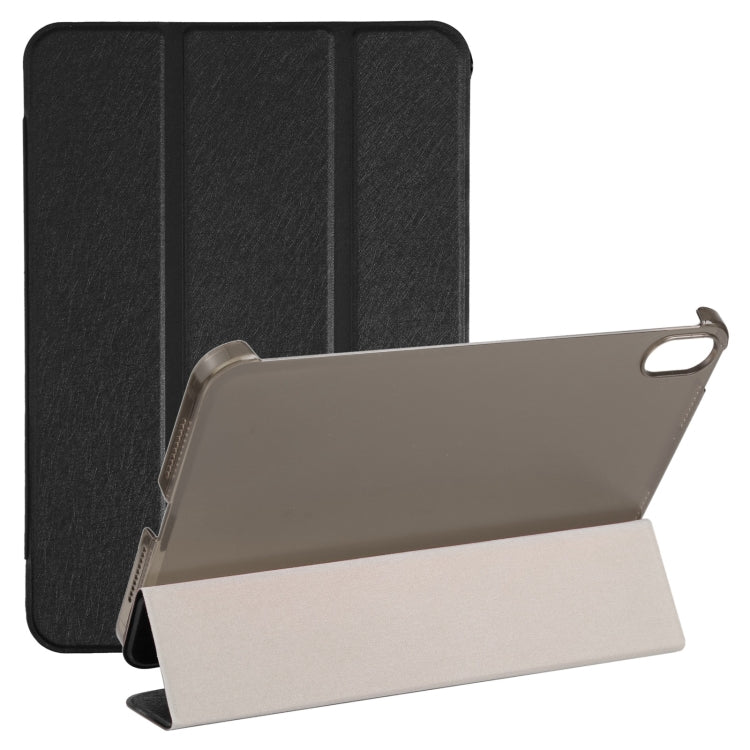 Silk Texture Three-fold Horizontal Flip Leather Tablet Case with Holder, For iPad mini 2024 / mini 6