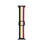Adjustable Striped Woven Nylon Strap Watchband For Apple Watch Series, 7 41mm / 6&SE&5&4 40mm / 3&2&1 38mm, 7 45mm / 6&SE&5&4 44mm / 3&2&1 42mm