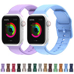 Silicone Watchband For Apple Watch Series, 7 45mm / 6&SE&5&4 44mm / 3&2&1 42mm