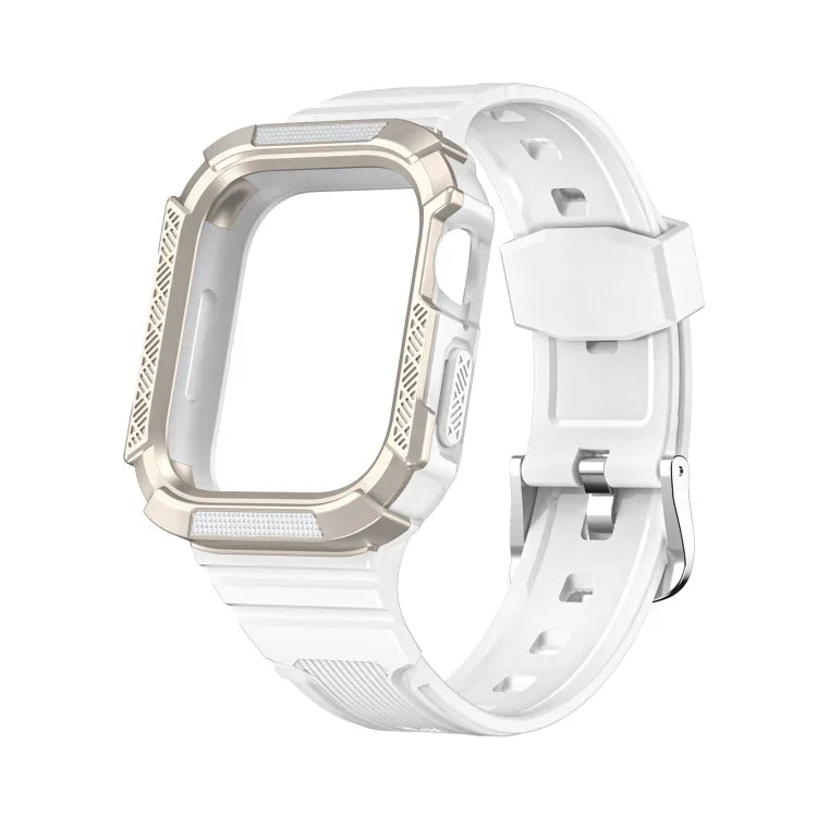 Two-color Armor Integrated Watchband For Apple Watch Series, 7 41mm / 6&SE&5&4 40mm, 7 45mm / 6&SE&5&4 44mm