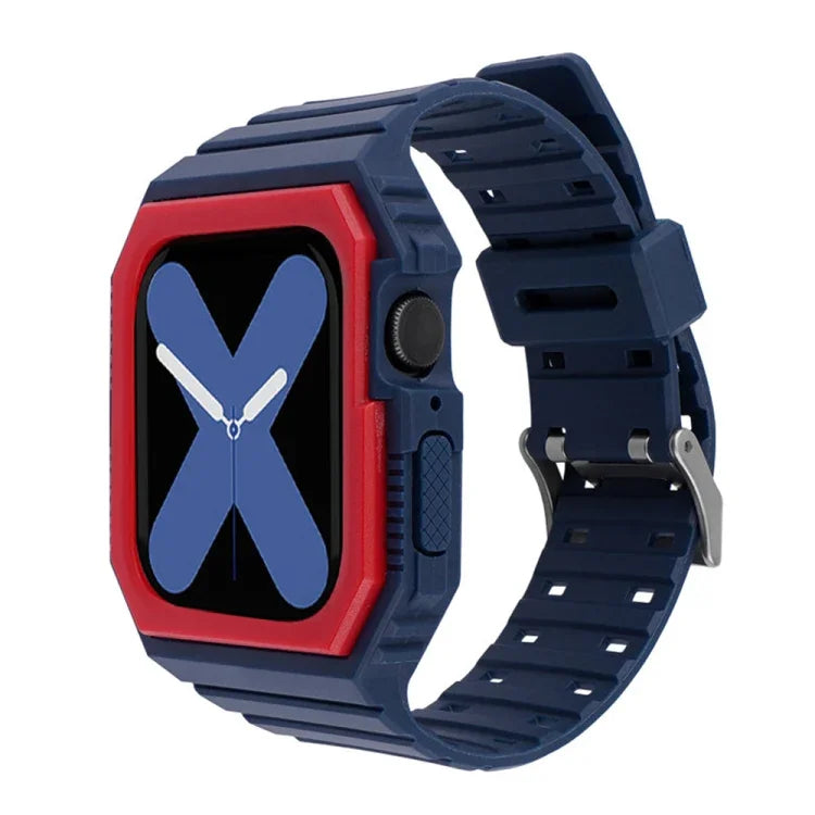 Two-color Integrated Watchband For Apple Watch Series, 7 41mm / 6&SE&5&4 40mm / 3&2&1 38mm, 7 45mm / 6&SE&5&4 44mm / 3&2&1 42mm