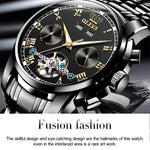 OLEVS 6607 Multi-function Men Big Flywheel Automatic Waterproof Mechanical Watch