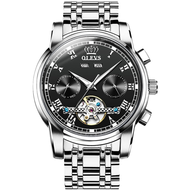OLEVS 6607 Multi-function Men Big Flywheel Automatic Waterproof Mechanical Watch
