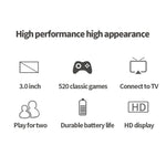 S8 3.0 inch Screen Classic Handheld Game Console Built-in 520 Games, S8 / Army Green, S8 / Black, S8 / Blue