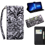 3D Painting Pattern Coloured Drawing Leather Phone Case, For iPhone 13 Pro Max, For iPhone 13 Pro, For iPhone 13, For iPhone 13 mini