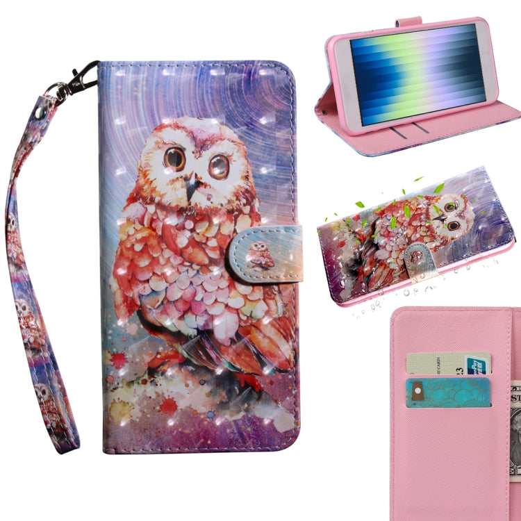 3D Painting Pattern Coloured Drawing Leather Phone Case, For iPhone SE 2022