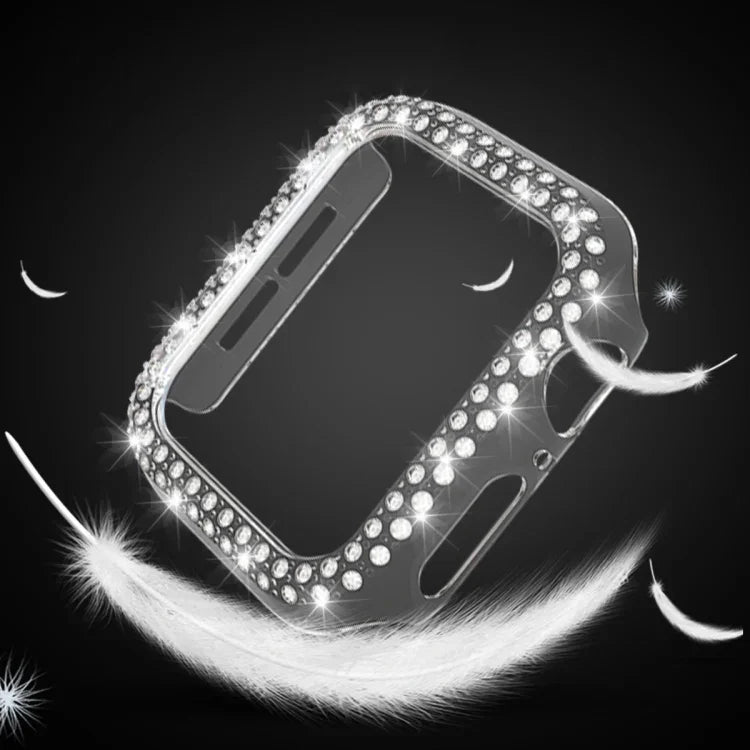 Double-Row Diamond PC Watch Case For Apple Watch Series, 7 41mm, 7 45mm