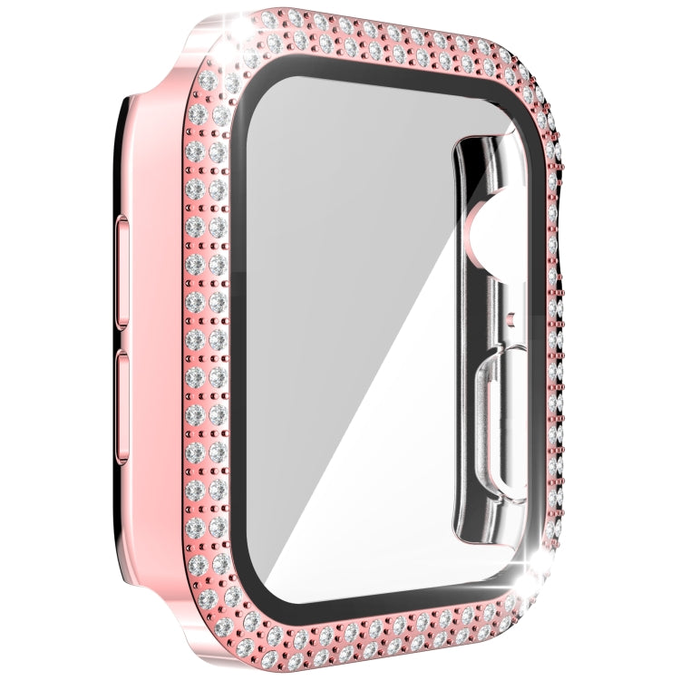 Double-Row Diamond PC+Tempered Glass Watch Case For Apple Watch Series, 3&2&1 38mm, 3&2&1 42mm