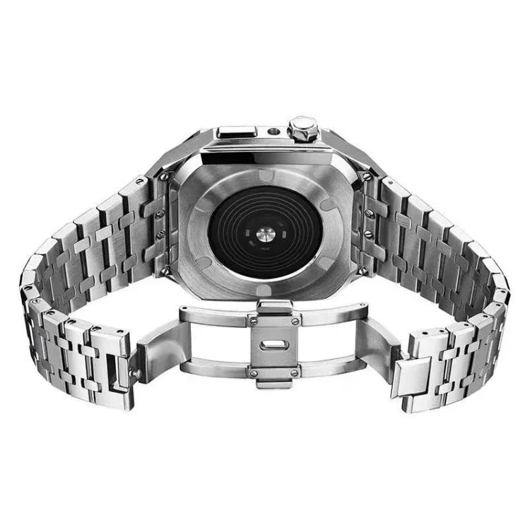 Integrated Oak Metal Watchband + Watch Case For Apple Watch Series 9 / 8 / 7 45mm, For Apple Watch Series 9 / 8 / 7 45mm