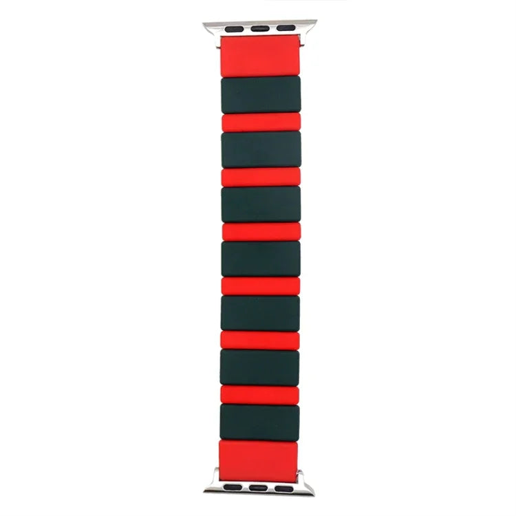 Silicone Splicing Watchband For Apple Watch Series, 7 41mm / 6&SE&5&4 40mm / 3&2&1 38mm, 7 45mm / 6&SE&5&4 44mm / 3&2&1 42mm