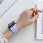 Thread Silicone Watchband For Apple Watch Series, 7 41mm / 6&SE&5&4 40mm / 3&2&1 38mm, 7 45mm / 6&SE&5&4 44mm / 3&2&1 42mm