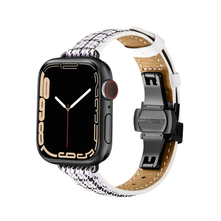 Slimming Butterfly Buckle Watchband For Apple Watch Series, 7 41mm / 6&SE&5&4 40mm / 3&2&1 38mm