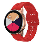 Plum Blossom Hollowed Silicone Watch Band, For Samsung Galaxy Watch4 40/44mm, For Samsung Galaxy Watch4 Classic 42/46mm