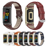 Mijobs Genuine Leather Slim Watch Band, For Fitbit Charge5