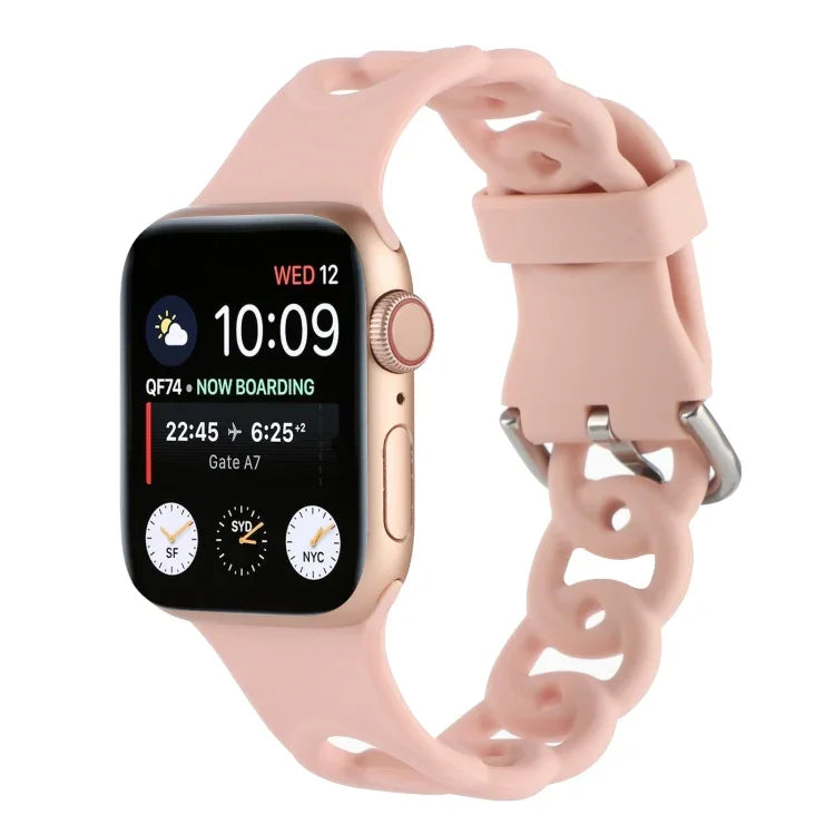 Hollow Silicone Watch Band For Apple Watch Series, 7 41mm / 6&SE&5&4 40mm / 3&2&1 38mm, 7 45mm / 6&SE&5&4 44mm / 3&2&1 42mm