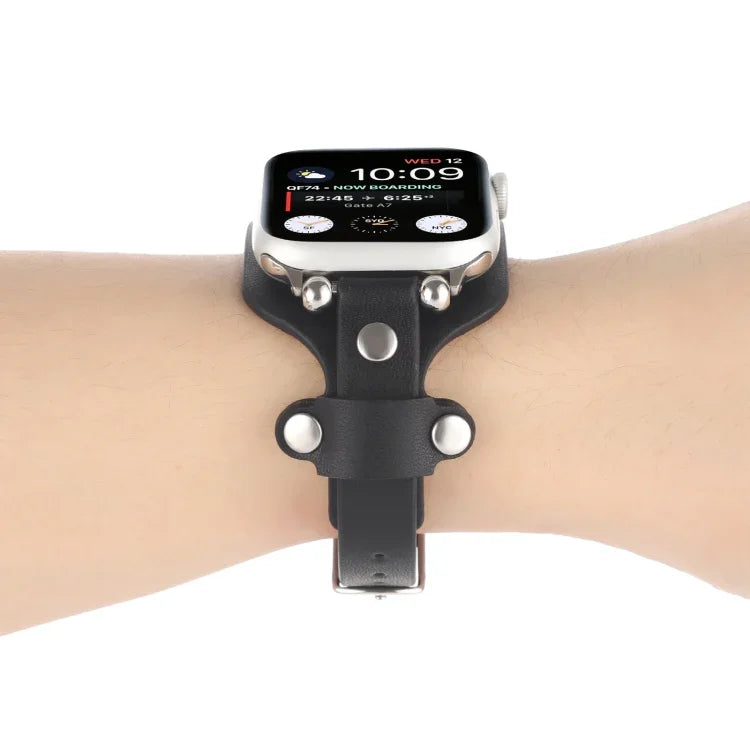 Bracelet Genuine Leather Watch Band For Apple Watch Series, 7 41mm / 6&SE&5&4 40mm / 3&2&1 38mm, 7 45mm / 6&SE&5&4 44mm / 3&2&1 42mm