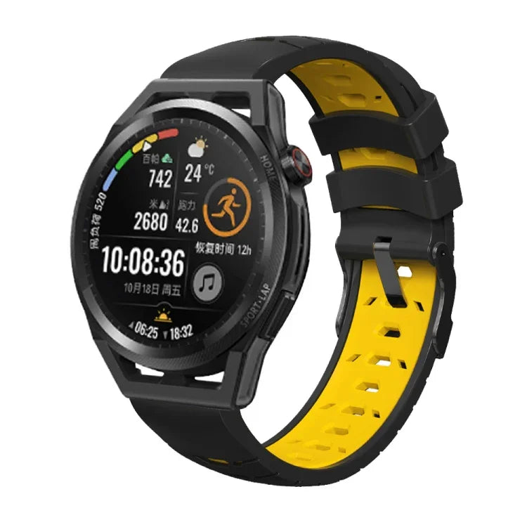 Trapezoidal Three-row Hole Silicone Watch Band, For Samsung Galaxy Watch 4 / Watch4 Classic, For Samsung Galaxy Watch 42mm, For Samsung Galaxy Watch 46mm, For Samsung Galaxy Watch Active