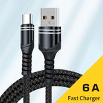 6A Woven Style USB Charging Cable, Cable Length: 1m, USB-C / Type-C, 8 Pin