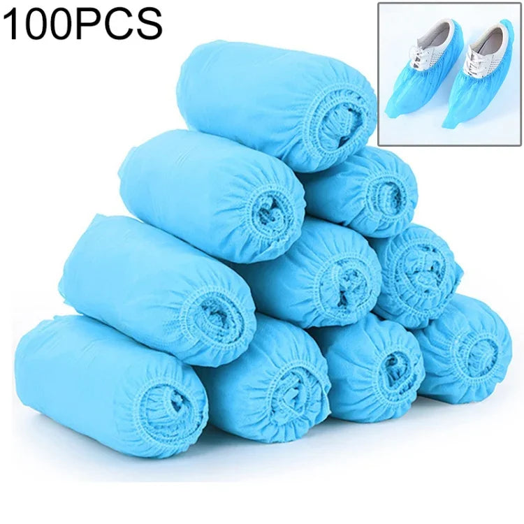 100 PCS 400g Disposable Shoe Covers Indoor Cleaning Floor Thicken Non-Woven Fabric Overshoes, Fabric Overshoes