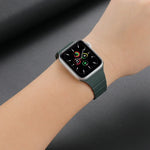 Strong Magnetic Leather Watch Band For Apple Watch Series, 7 41mm / 6&SE&5&4 40mm / 3&2&1 38mm, 7 45mm / 6&SE&5&4 44mm / 3&2&1 42mm