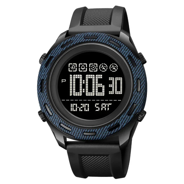 SKMEI 1872 Stainless Steel Buckle PU Strap Waterproof Electronic Watch, White, Black