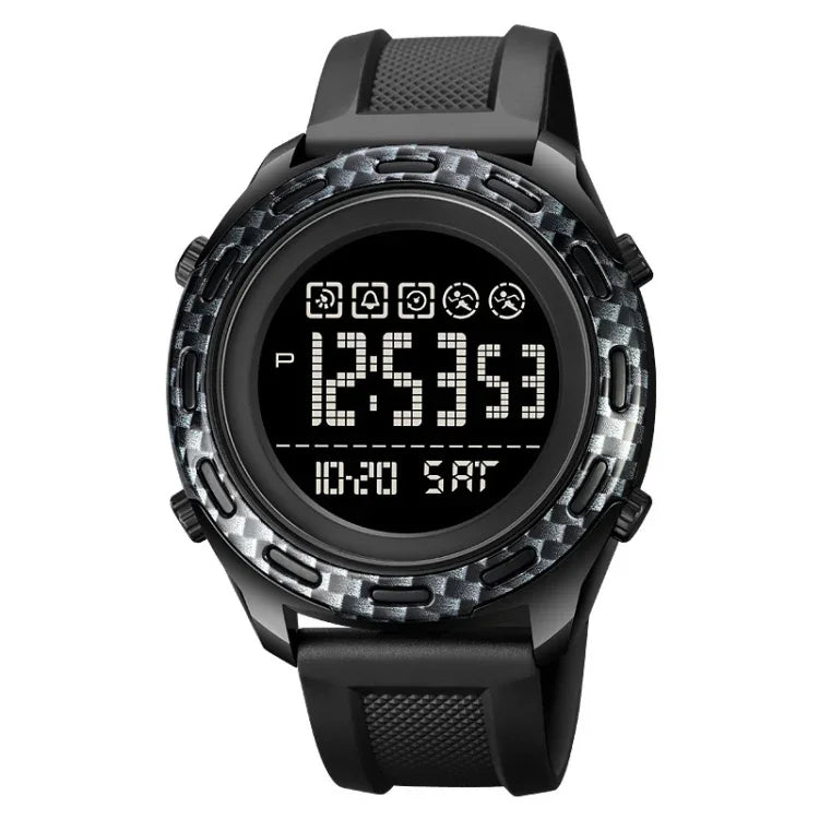 SKMEI 1872 Stainless Steel Buckle PU Strap Waterproof Electronic Watch, White, Black