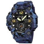 SKMEI 1965 Stainless Steel Buckle PU Strap Waterproof Electronic Watch