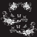 2 PCS/Set D-72 Butterfly Love Flower Pattern Car Modified Decorative Sticker, D-72